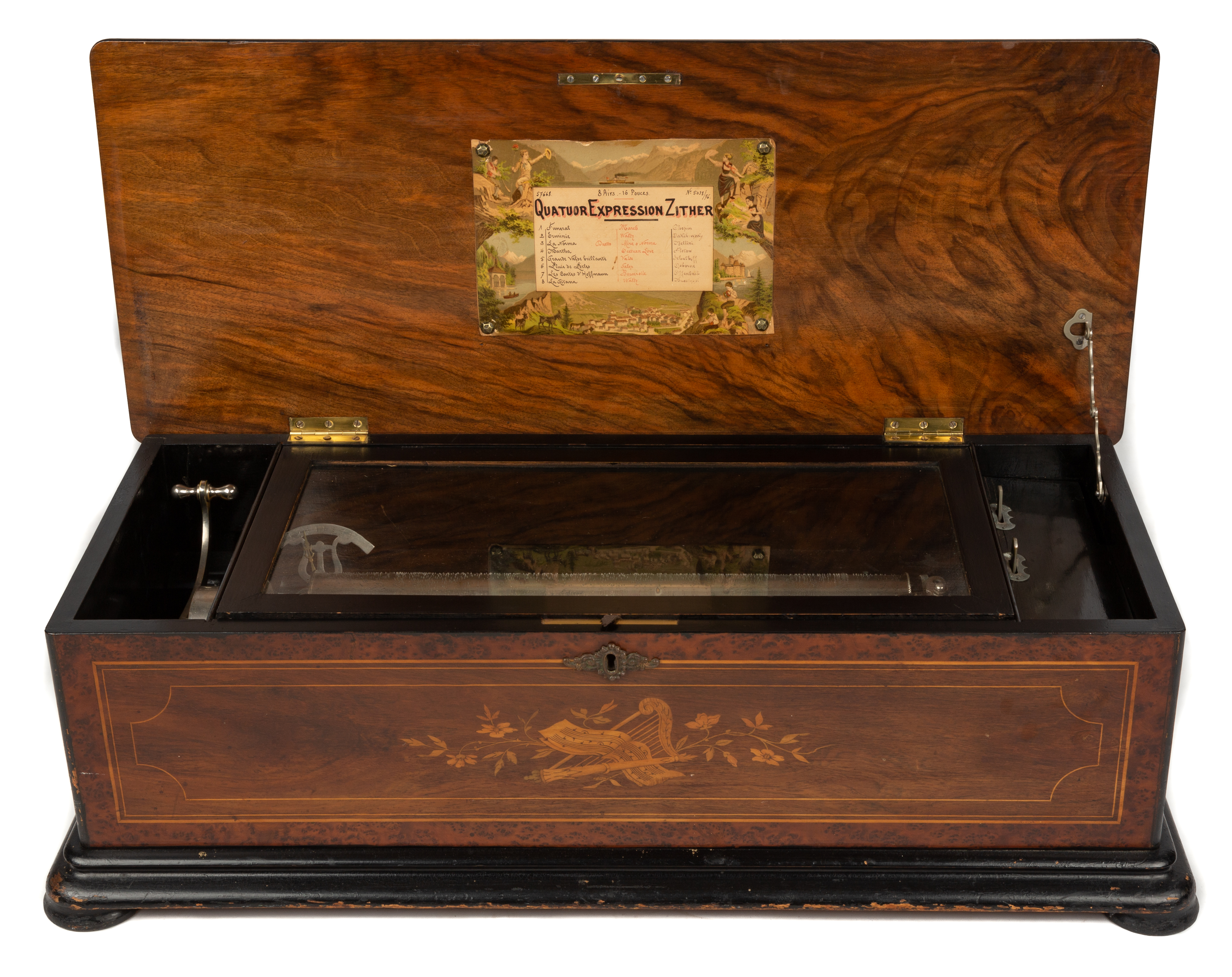 SWISS 8 TUNE CYLINDER MUSIC BOX