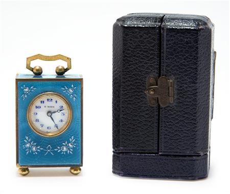 Swiss Blue Guilloche Enameled