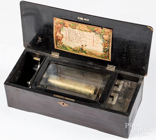 SWISS CYLINDER MUSIC BOX, LATE 19TH