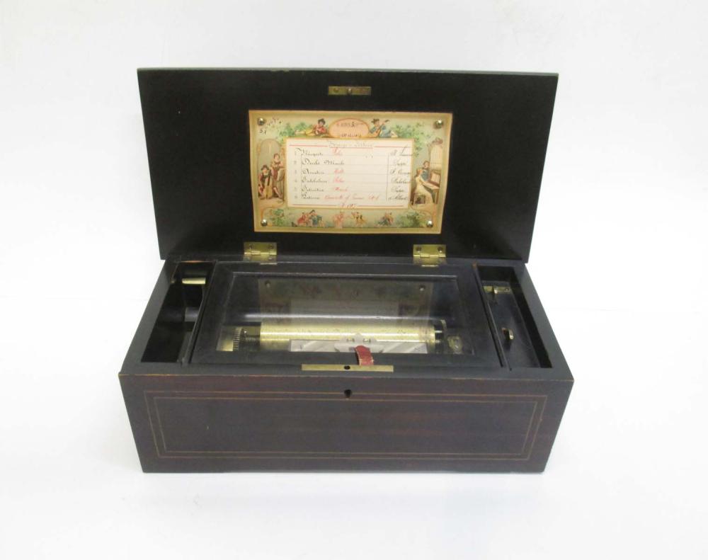 SWISS CYLINDER MUSIC BOX, LATE 19TH