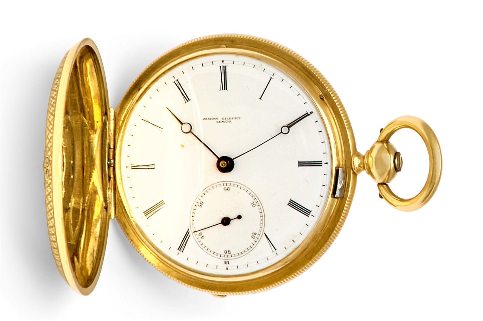 SWISS ENAMEL AND 18K YELLOW GOLD