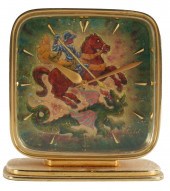SWISS GILT-BRASS & ENAMEL DESK