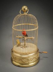 SWISS GILT METAL SINGING BIRD-