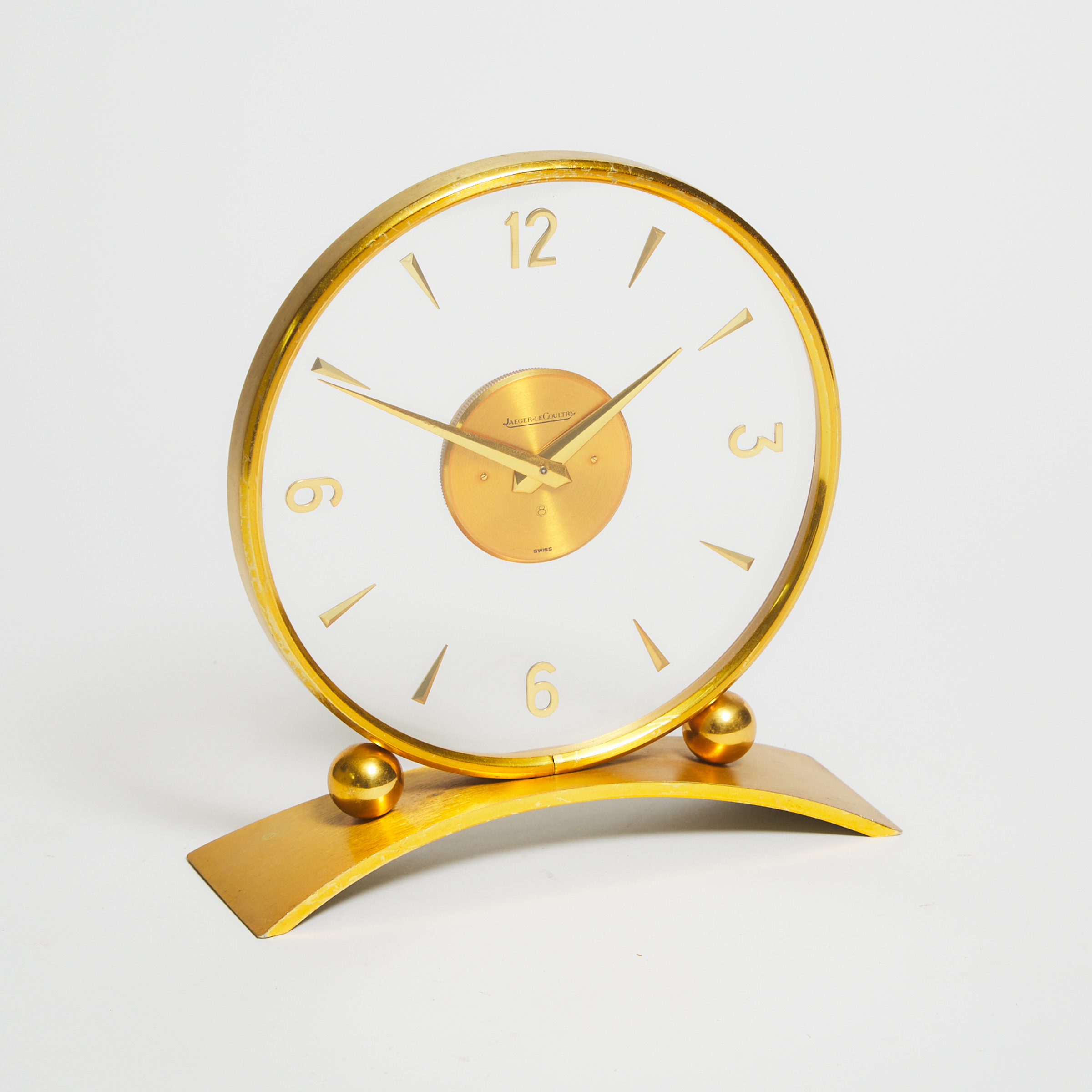 Swiss Gilt Metal Table Clock,