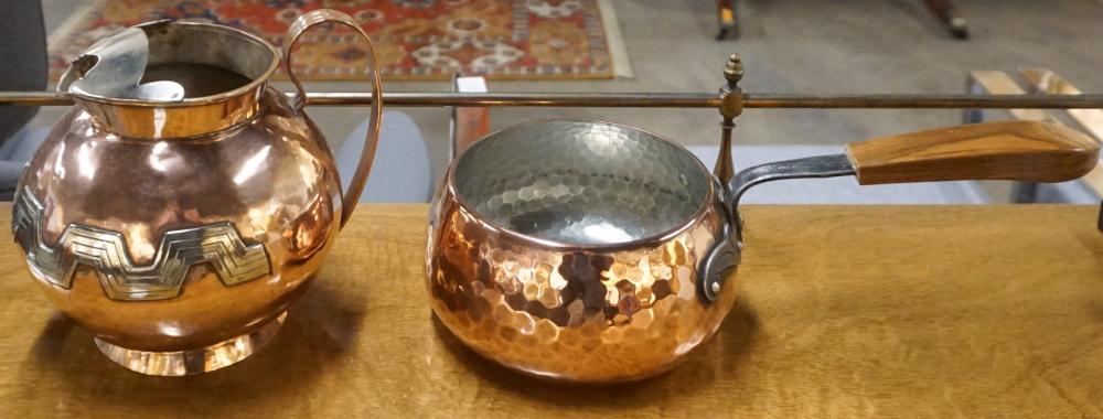 SWISS HAMMERED COPPER PITCHER AND