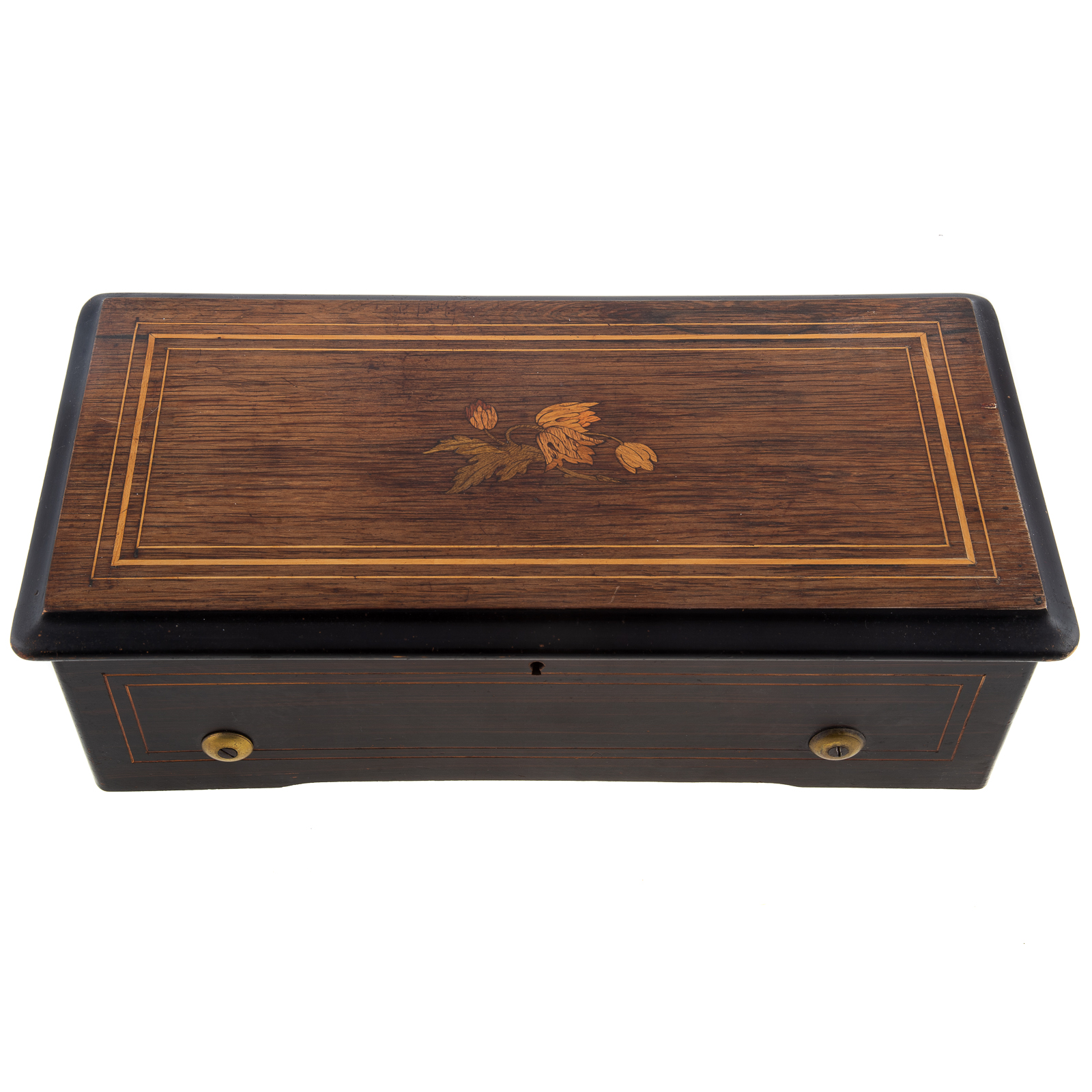 SWISS INLAID ROSEWOOD CYLINDER