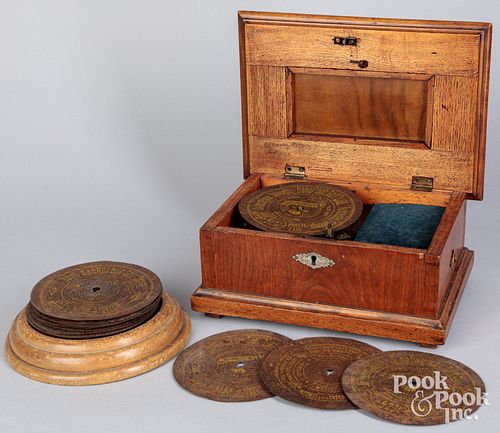 SWISS OAK MUSIC BOX, CA.