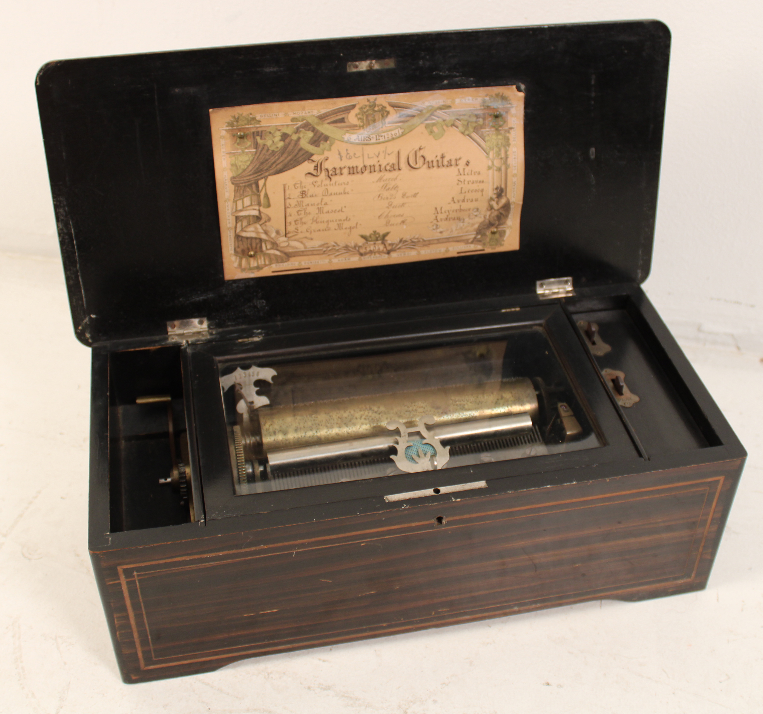 SWISS ROSEWOOD AND MARQUETRY INLAID