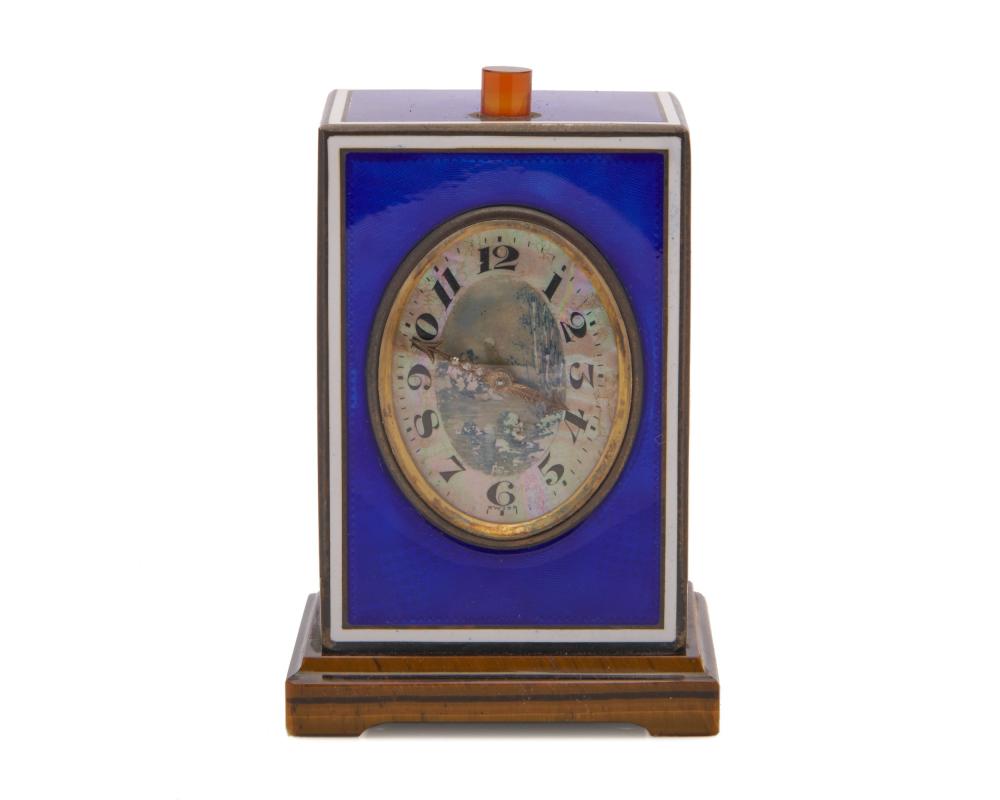 SWISS SILVER, GUILLOCHE ENAMEL, AND
