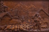 SWISS STAINED WOOD RELIEF CARV