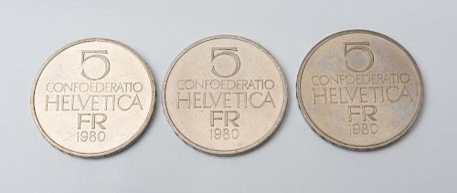 SWITZERLAND, 5 FRANCS, INCLUDING,