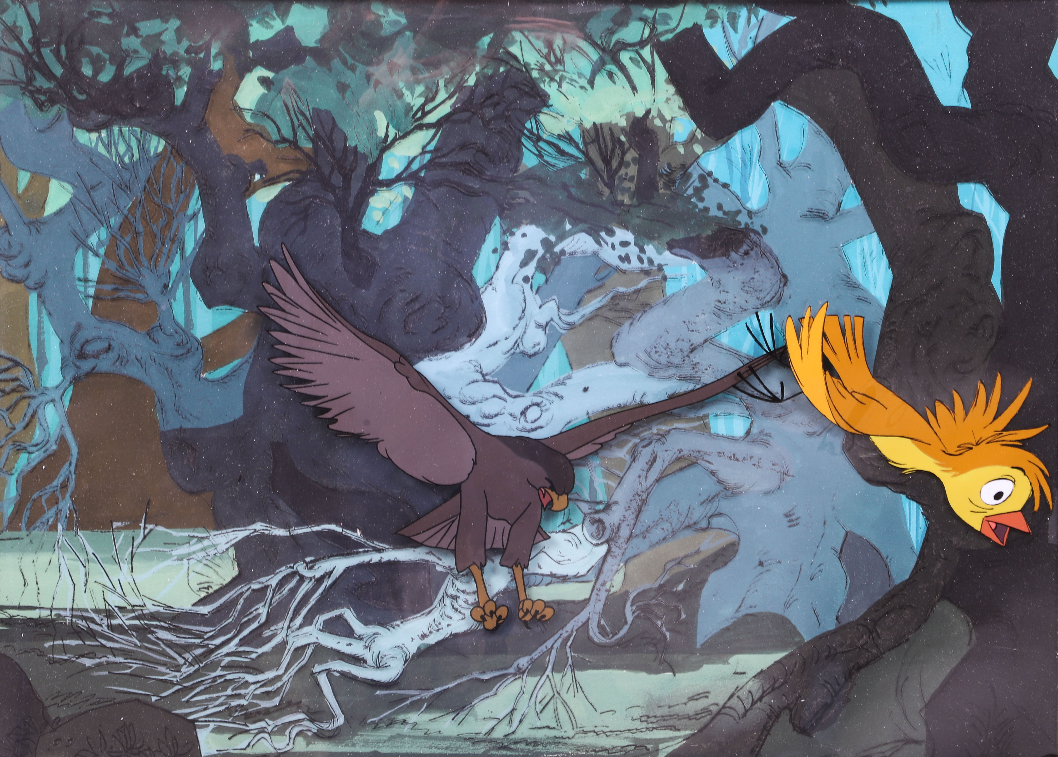 Sword in the Stone cel setup,