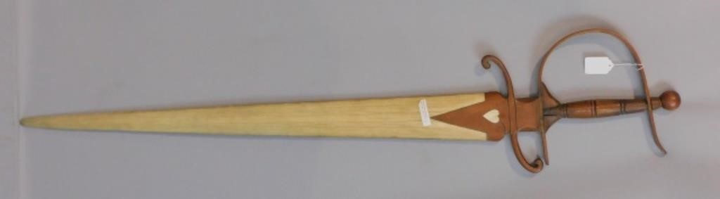 SWORDFISH BILL WITH CARVED WOODEN