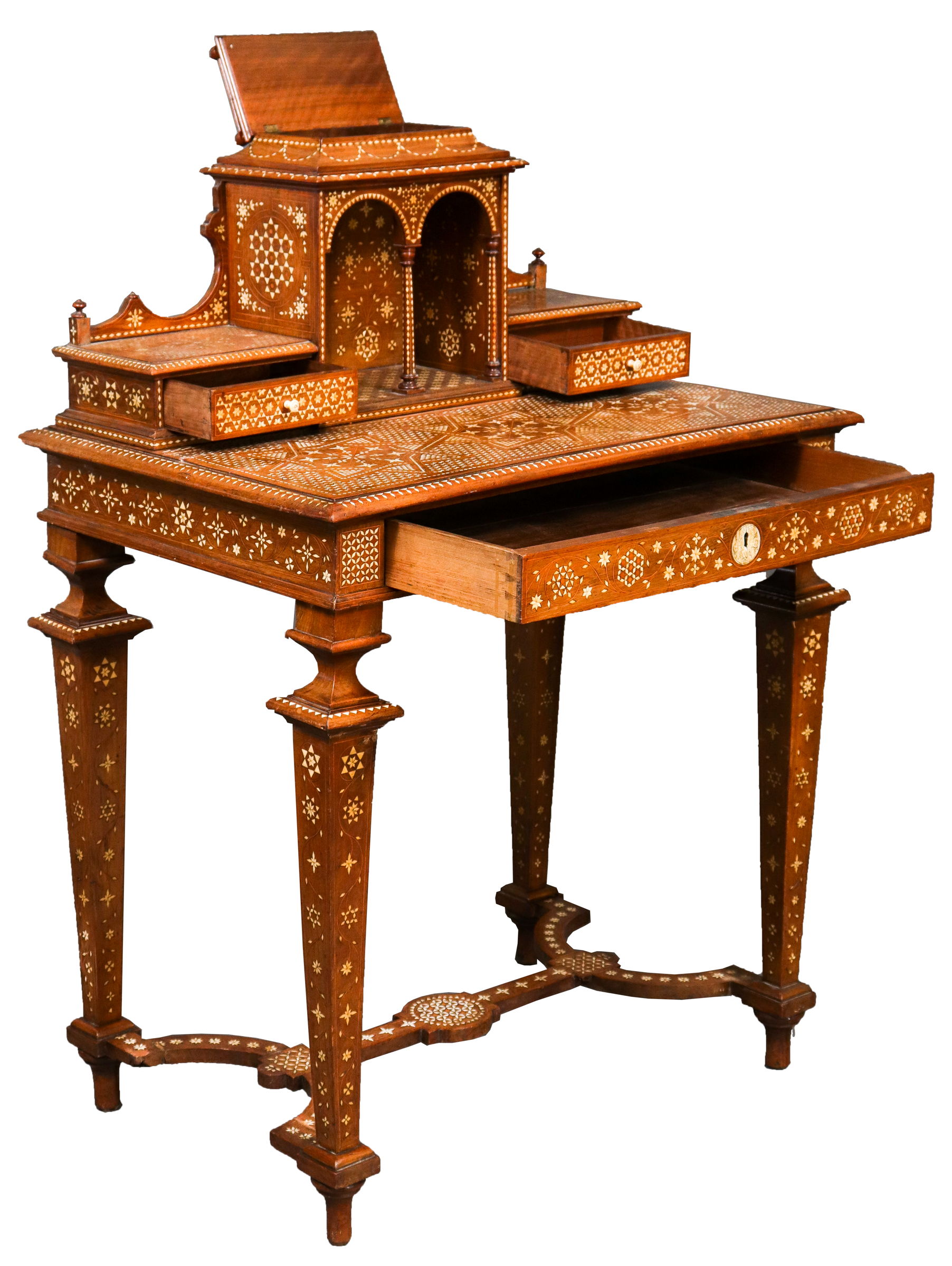 SYRIAN BONE INLAID DESK, 19TH