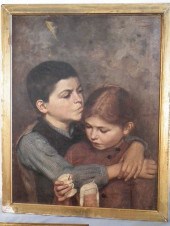 T. FRANCHI GENRE PAINTINGAntiq
