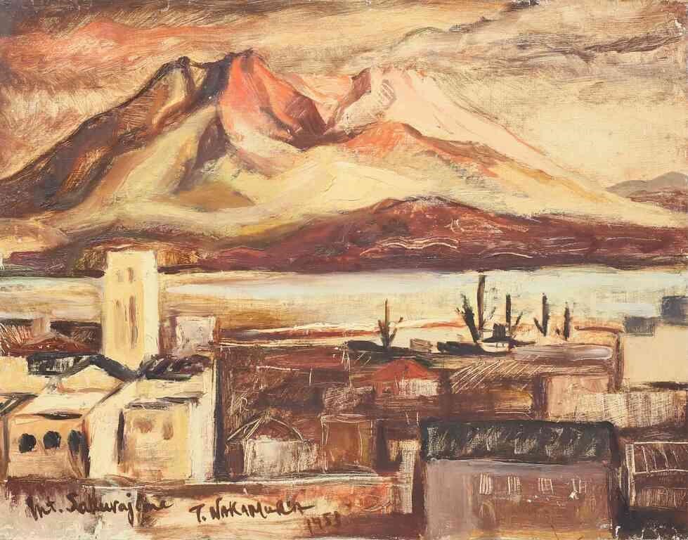 T. NAKAMURA OIL ON CANVAS MT.