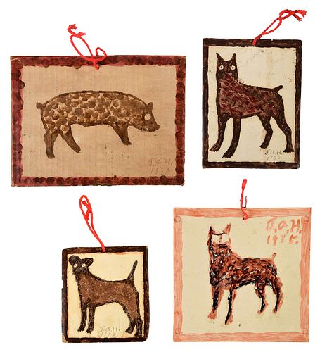 T.A. HAY, FOUR HANGING PAINTINGS ON