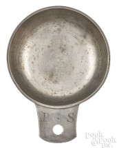 TAB HANDLED PEWTER PORRINGER,