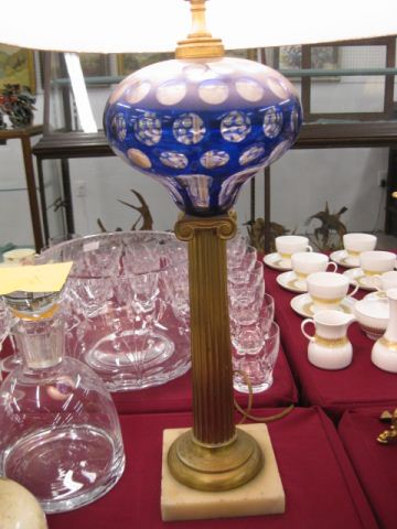 Table Lamp cobalt cut-to-clear on
