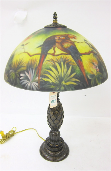 TABLE LAMP having a reverse painted