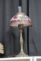 TABLE LAMP. Mixed metal base w