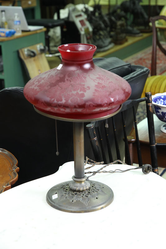 TABLE LAMP. Pierced base with