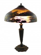 TABLE LAMP: REVERSE PAINTED GL