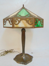 TABLE LAMP WITH BRASS & GLASS