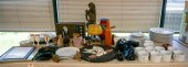 TABLE LOT INCLUDING A WOOD PUZ