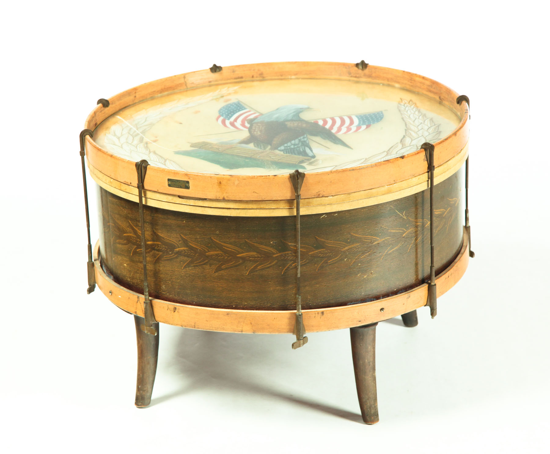 TABLE MADE FROM A DRUM.  Drum