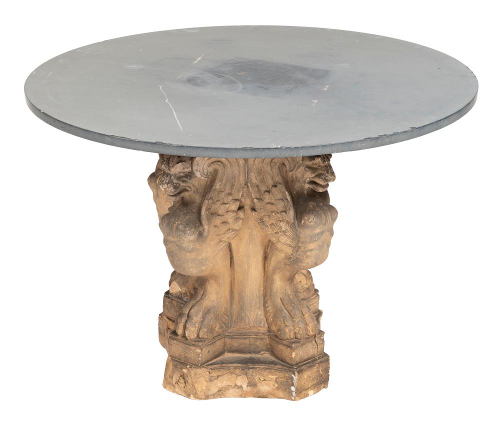 TABLE WITH GRIFFON-FORM BASE 20TH