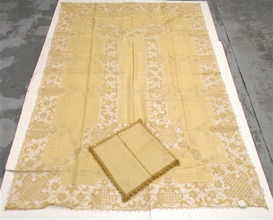 Tablecloth  ecru with hand