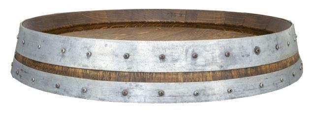 TABLETOP OAK WINE BARREL LAZY SUSAN