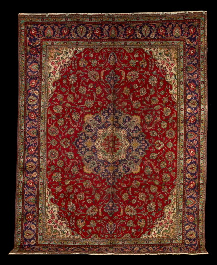 Tabriz Carpet,  12' 8" x 9' 6".