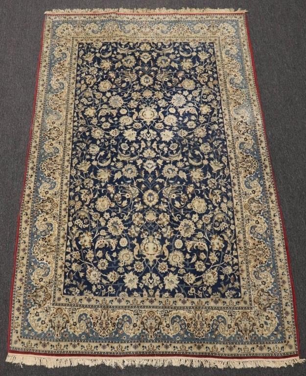 Tabriz center hall carpet with blue