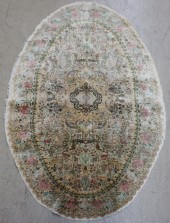 TABRIZ PARTIAL SILK OVAL RUG,