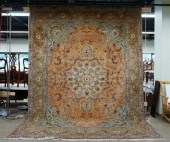 TABRIZ PARTIAL SILK RUG, 12 FT