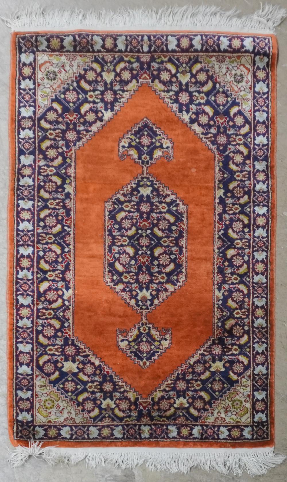 TABRIZ PARTIAL SILK RUG, 2 FT 11 IN