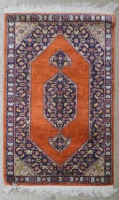 TABRIZ PARTIAL SILK RUG, 2 FT