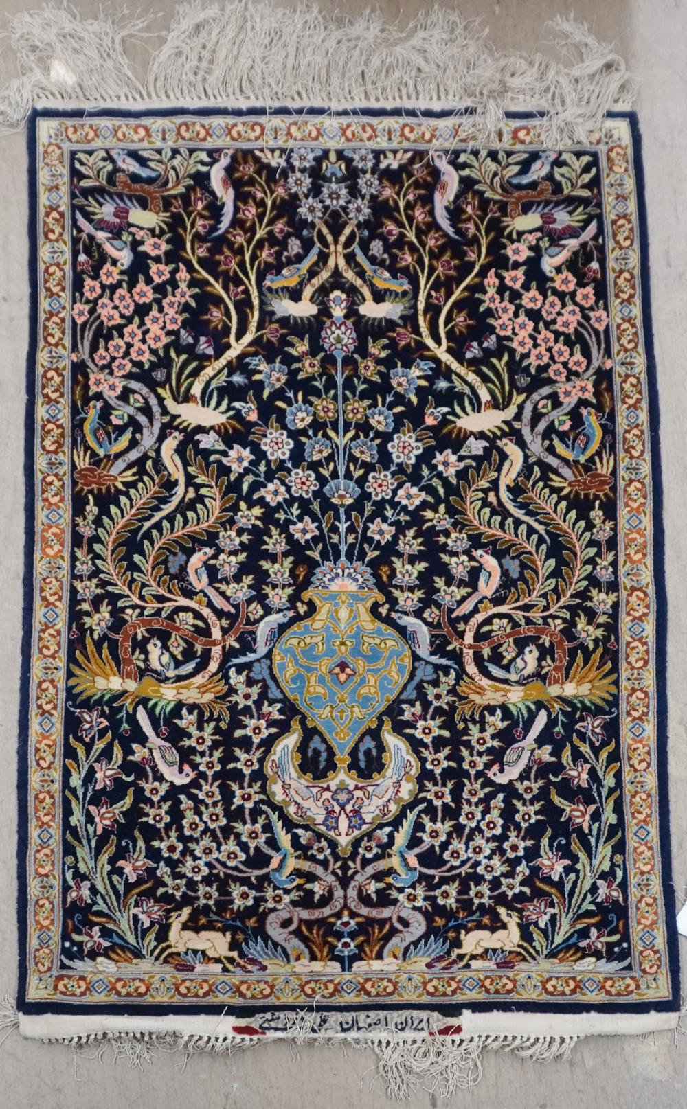 TABRIZ PARTIAL SILK RUG, 3 FT 10 IN