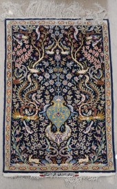TABRIZ PARTIAL SILK RUG, 3 FT