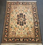 TABRIZ PARTIAL SILK RUG, 6 FT