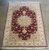 TABRIZ PARTIAL SILK RUG APPROX