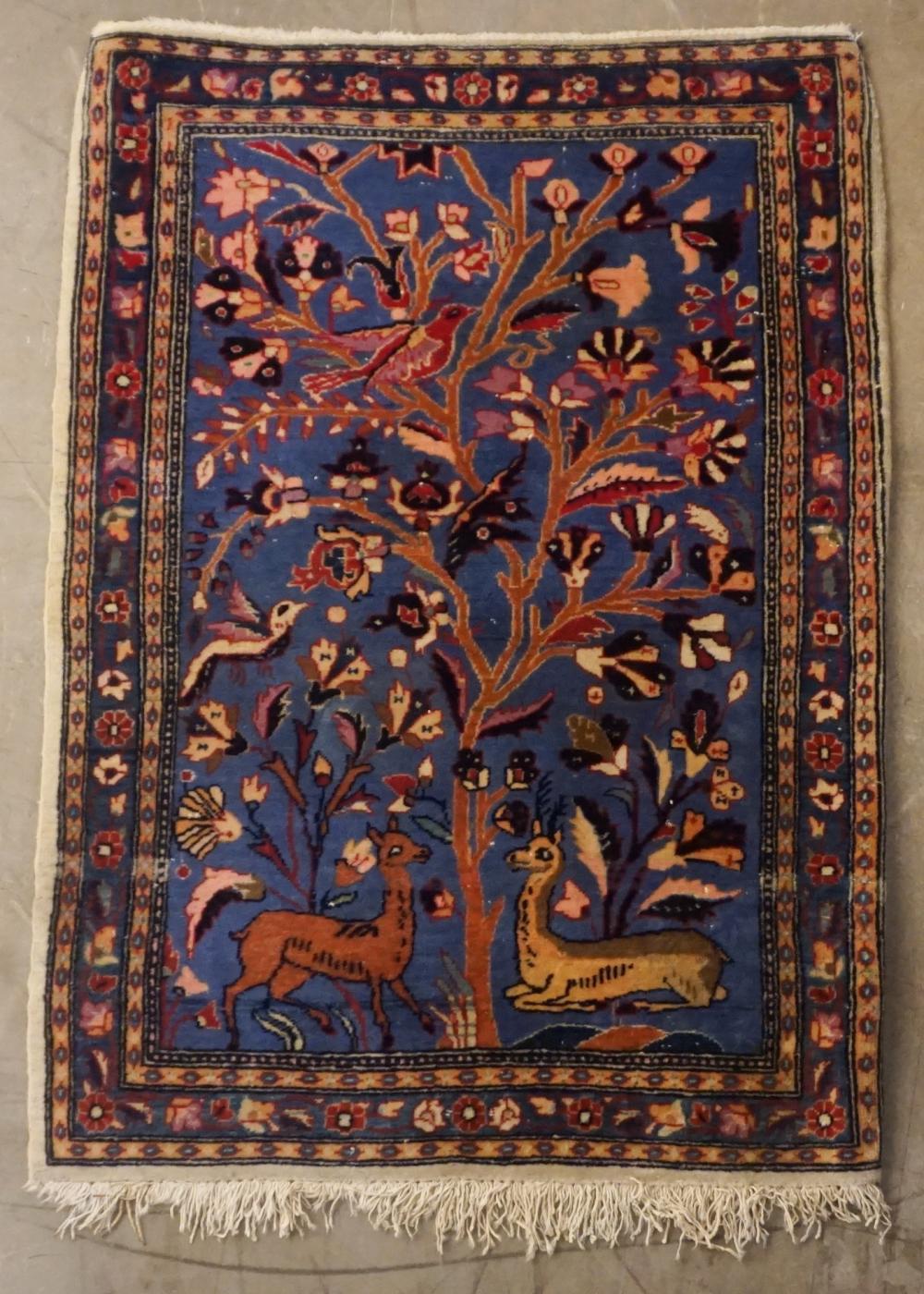 TABRIZ PICTORIAL SCATTER RUG 2 FT 7