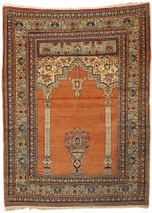 TABRIZ PRAYER RUG, PERSIA, CA.