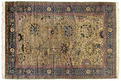 Tabriz rug, elaborate floral and