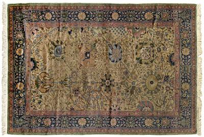 Tabriz rug, elaborate floral and
