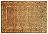 Tabriz rug, repeating rows of