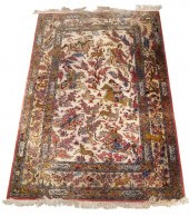 TABRIZ SILK HUNTING RUG (3'3"