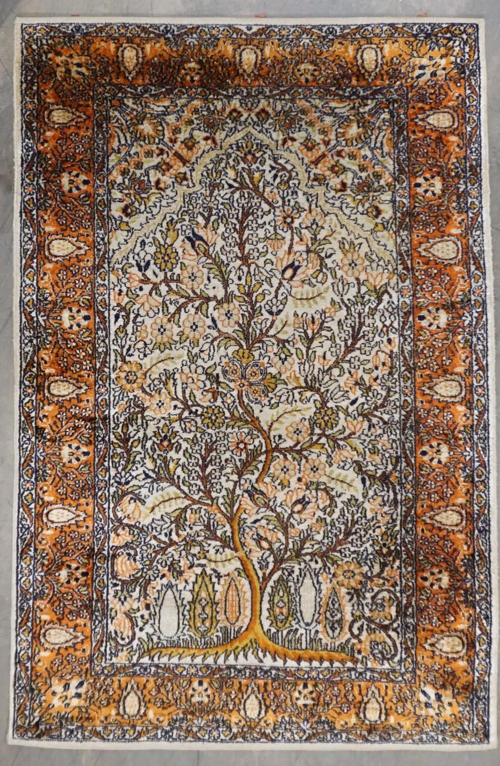 TABRIZ 'TREE OF LIFE' SILK RUG, 4